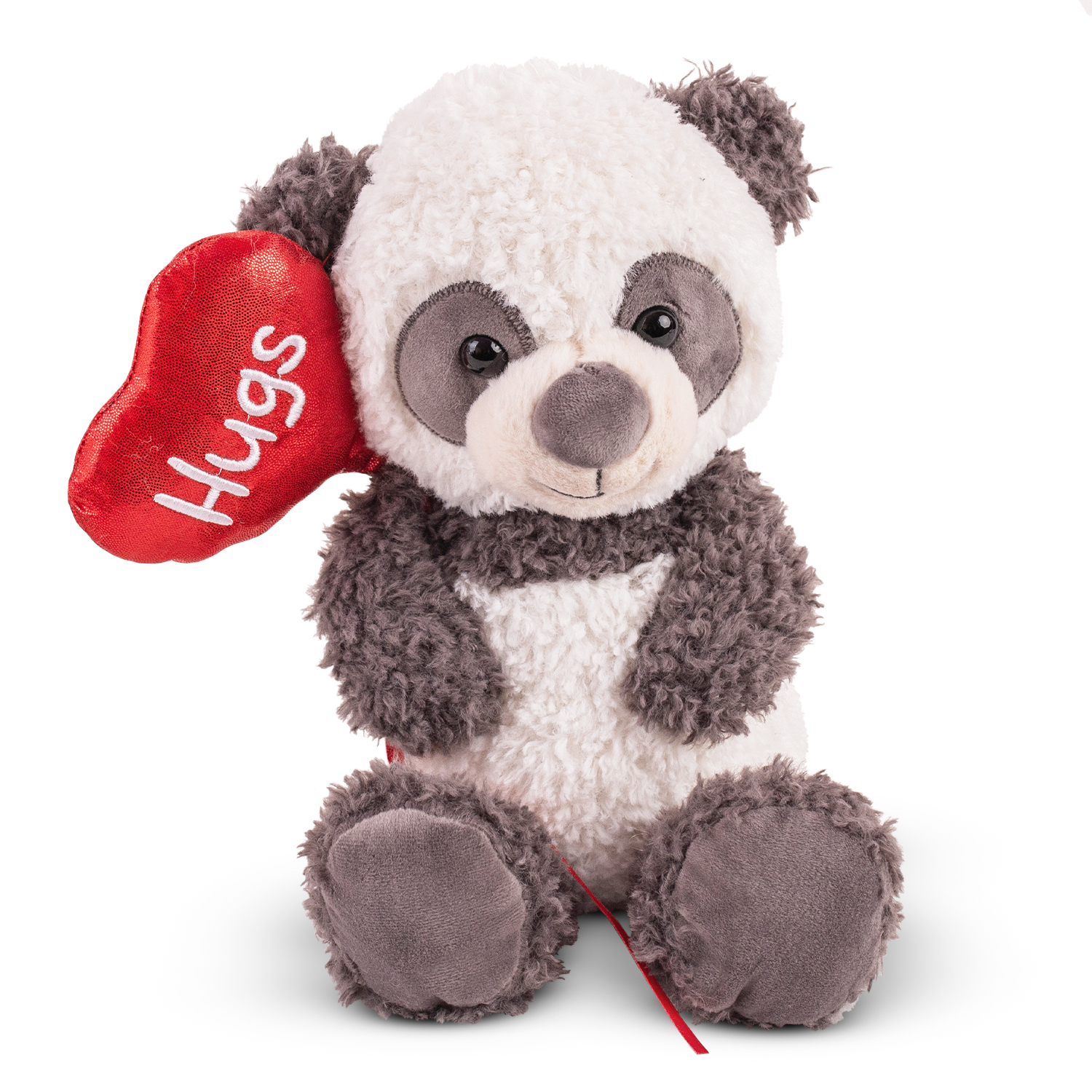 Плюшена панда с балон сърце „Hugs“